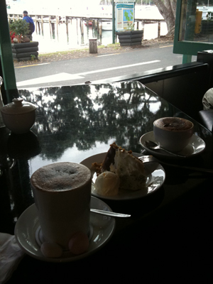 coffee in Russell Chai, Coffee, and Carrot Cake--the 4 C's of the trip!