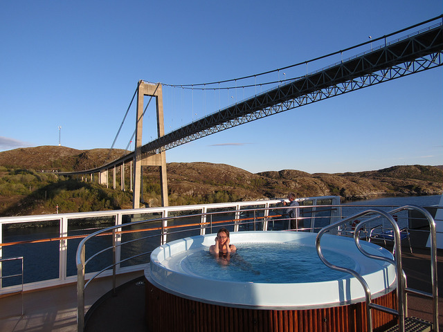 Enjoying the Arctic Pool on the MS Trollfjord
