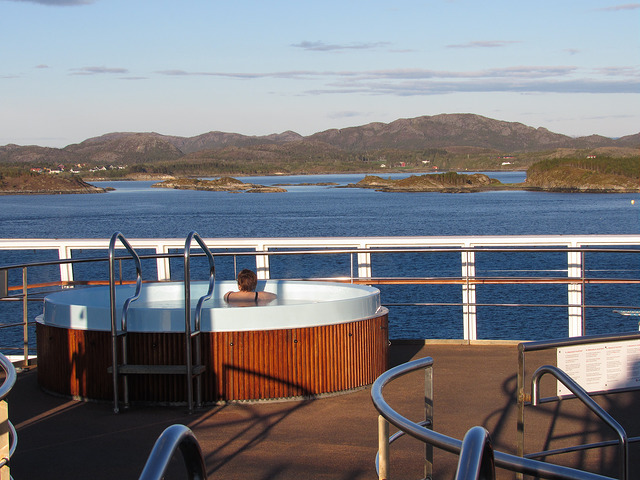 Enjoying the Arctic Pool on the MS Trollfjord