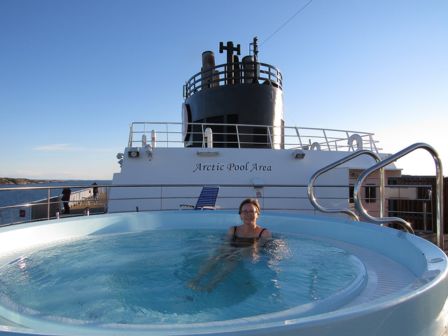 Enjoying the Arctic Pool on the MS Trollfjord